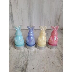 Mini Easter bunny candle pastel glitter home decor vintage style unique
